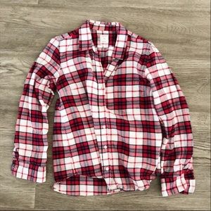 Gap Red White Plaid Button Flannel Shirt
